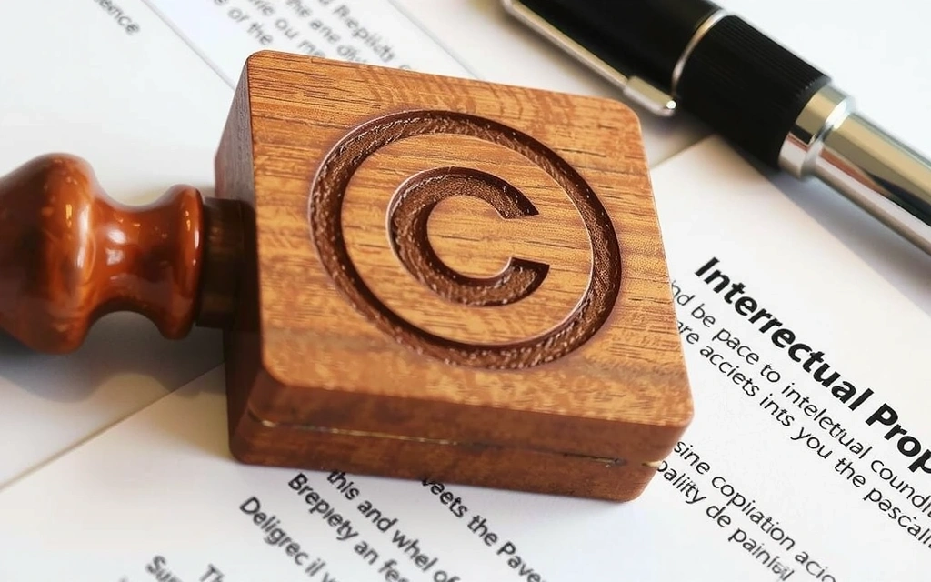 Urheberrechtssymbol auf einem Stempel